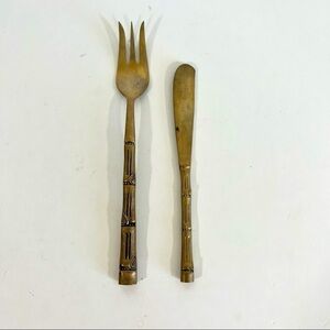 Vintage Gold Cheese Fork Knife